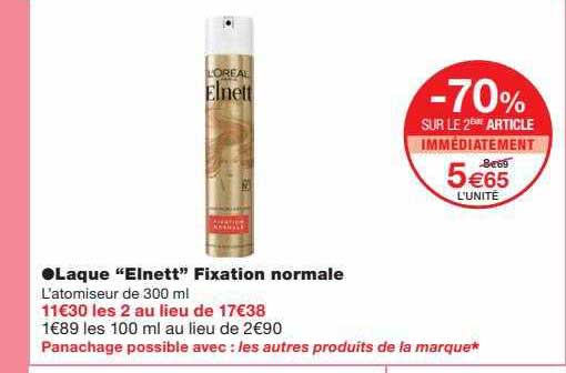 laque "elnett" fixation normale