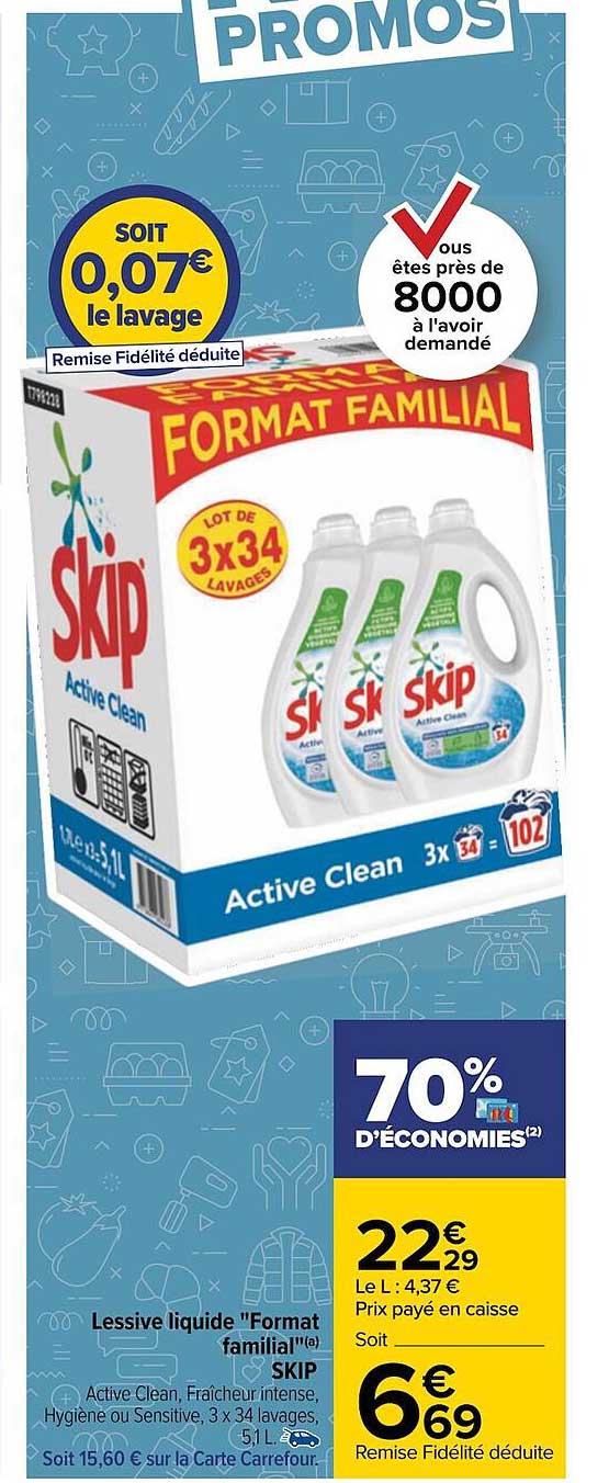 lessive liquide "format familial" skip