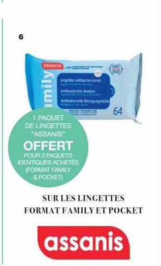 lingettes format family et pocket assanis