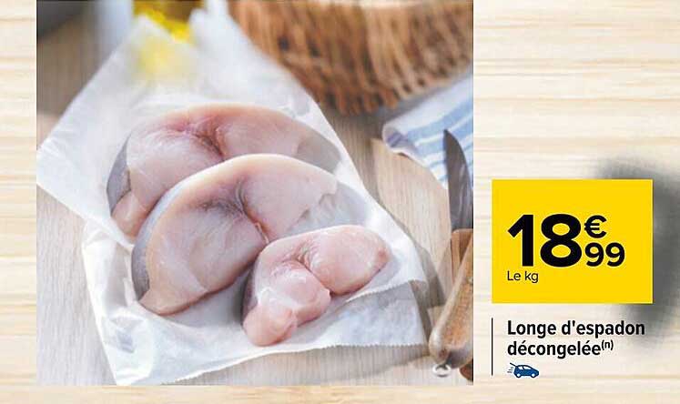 longe d'espadon décongelée