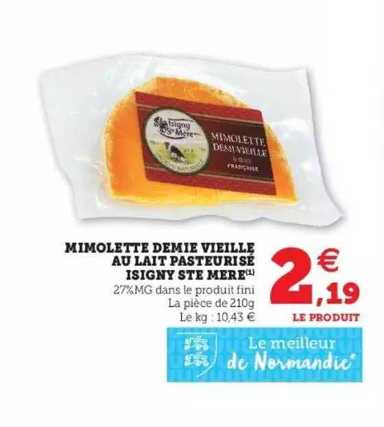 mimolette demie vieille au lait pasteurisé isigny ste mère