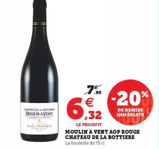moulin à vent aop rouge château de la bottiere -20% de remise immédiate