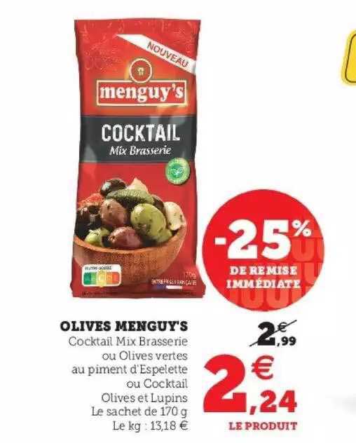 Olives Menguy's -25% De Remise Immédiate