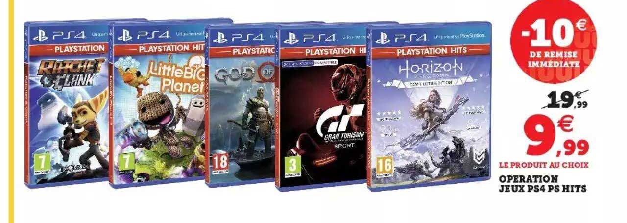 opération jeux ps4 ps hits
