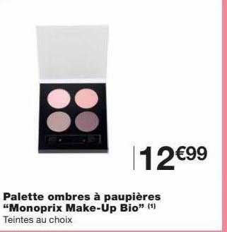 palette ombres à paupières "monoprix make-up bio"