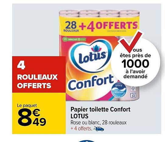 Papier Toilette Confort Lotus