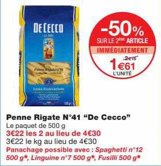 penne rigate n° 41 "de cecco"