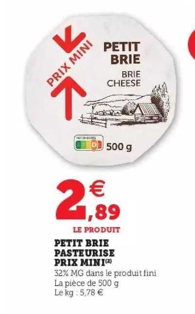 petit brie pasteurise prix mini