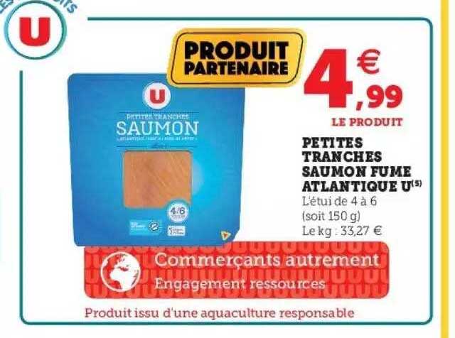 petites tranches saumon fumé atlantique u