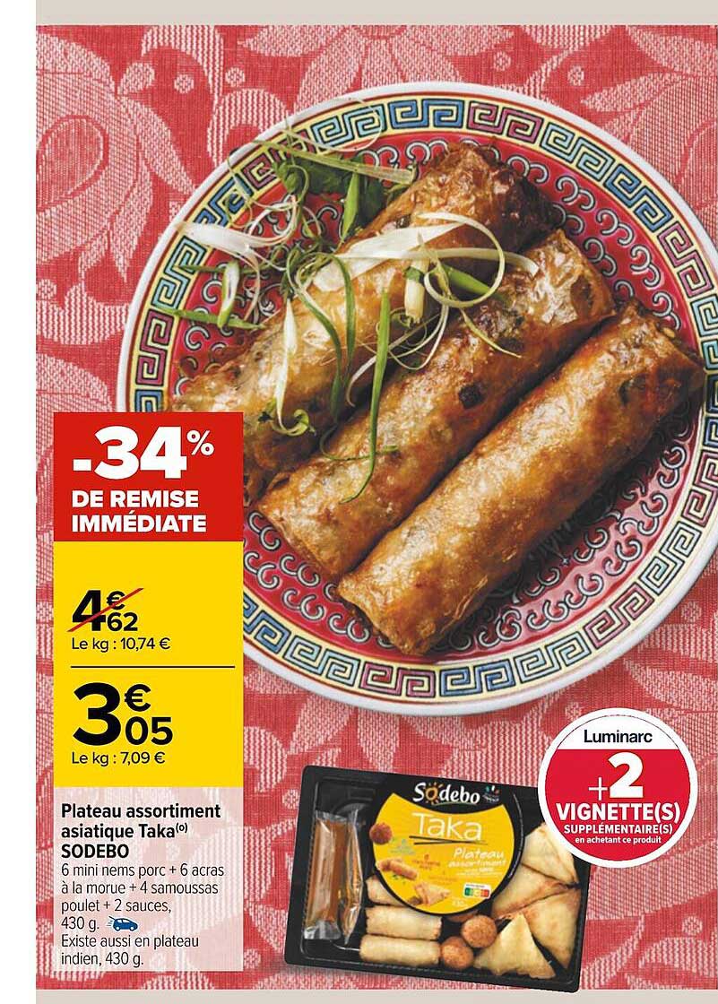 plateau assortiment asiatique taka sodebo -34% de remise immédiate