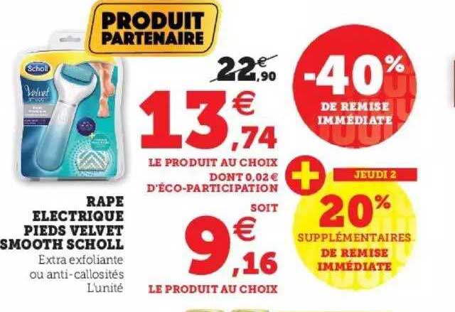 râpe électrique pieds velvet smooth scholl