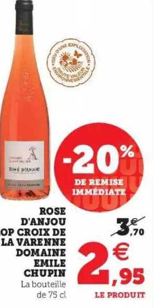 rose d'anjou oip croix de la varenne domaine emile chupin -20% de remise immédiate