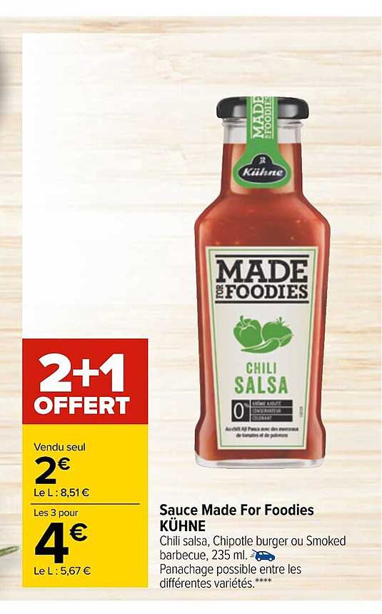 sauce made for foodies kühne 2+1 offert