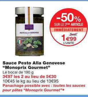 sauce pesto alla genovèse "monoprix gourmet"