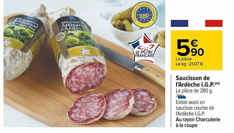 saucisson de l'ardeche i.g.p.
