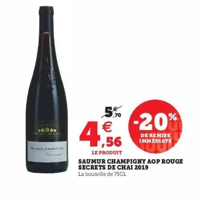 saumur champigny aop rouge secrets de chai 2019 -20% de remise immédiate