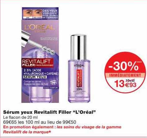 sérum yeux revitalift filler "l"oréal"