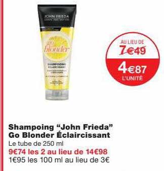 shampoing "john frieda" go blonder éclaircissant