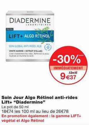 Soin Jour Algo Rétinol Anti-rides Lift+ "diadermine"