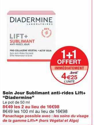 Soin Jour Sublimant Anti-rides Lift+ "diadermine"