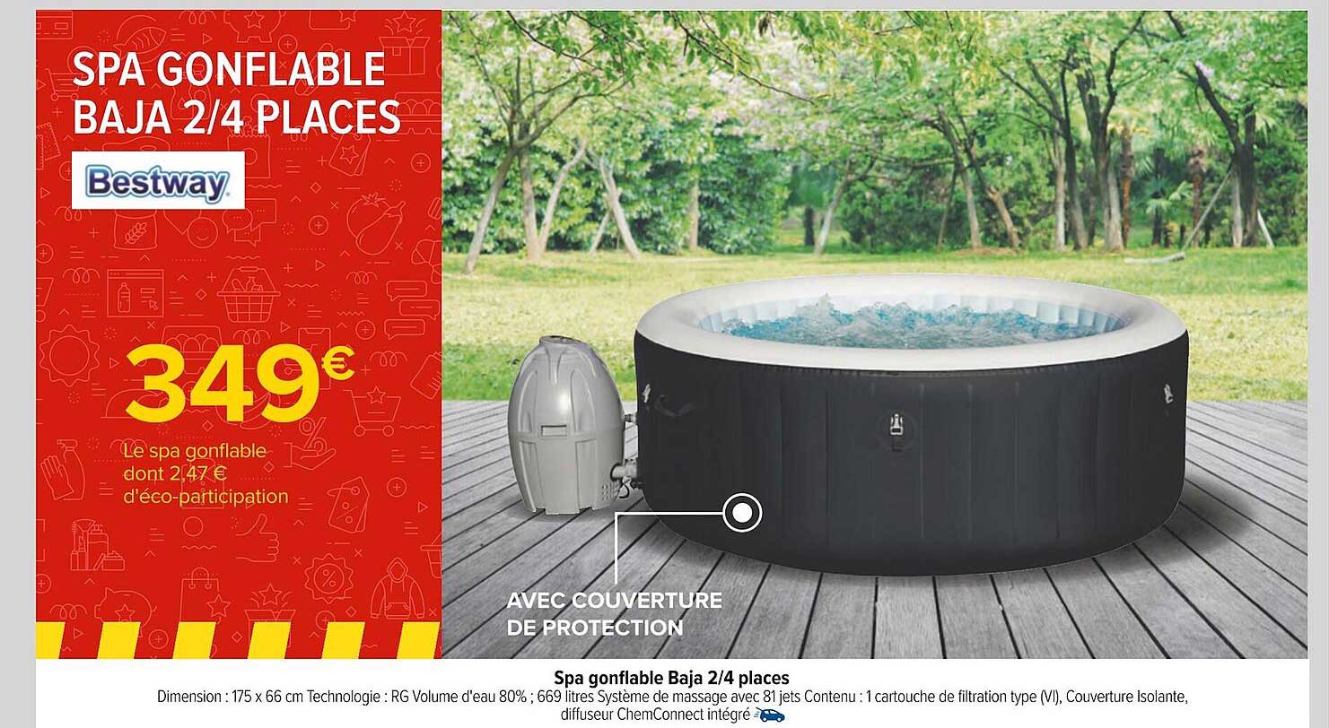 spa gonflable baja 2 4 places bestway
