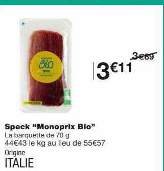 Speck  "monoprix Bio"