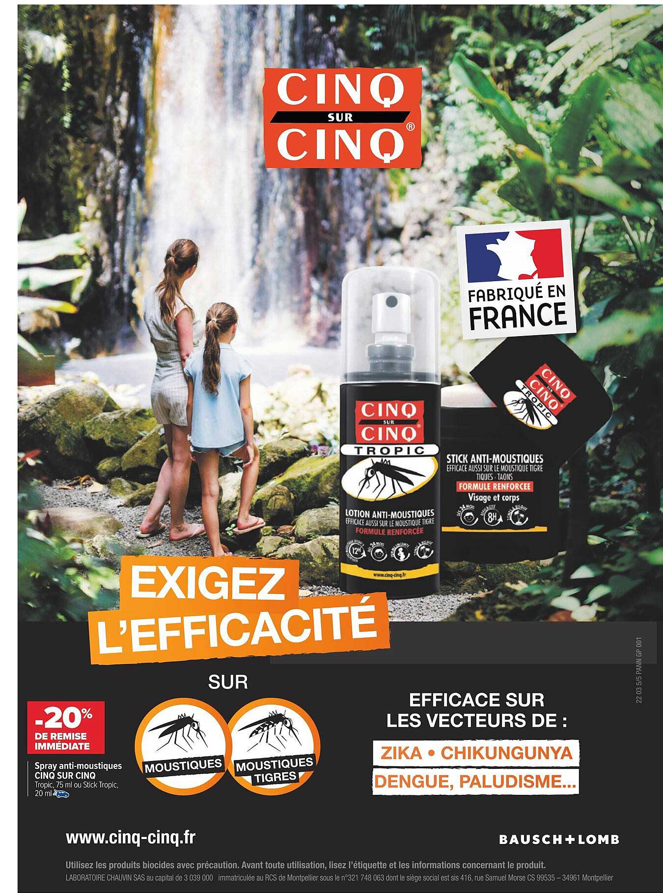 spray anti moustiques cinq sur cinq