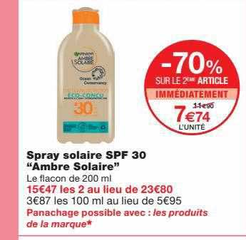 spray solaire spf 30 "ambre solaire"