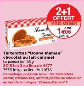 tartelettes "bonne maman" chocolat au lait caramel