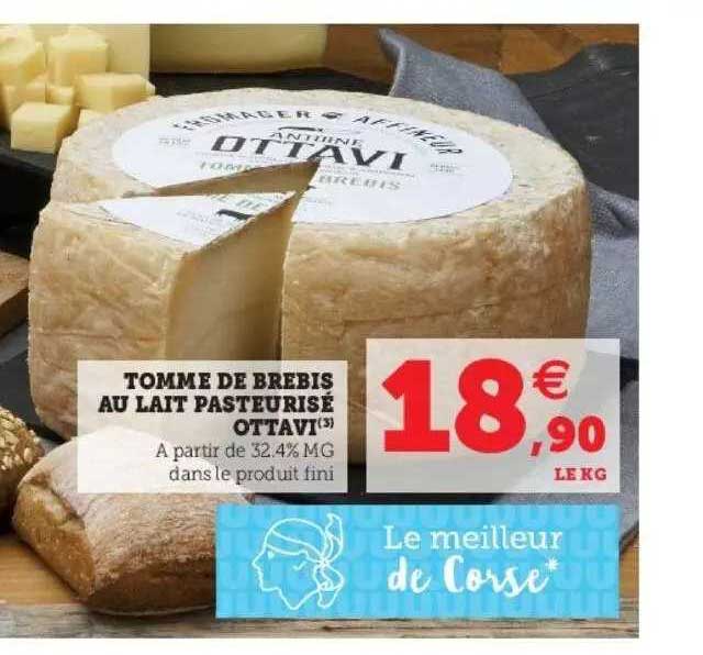 tomme de brebis au lait pasteurisé ottavi