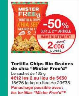 Tortilla Chips Bio Graines De Chia "mister Free'd"