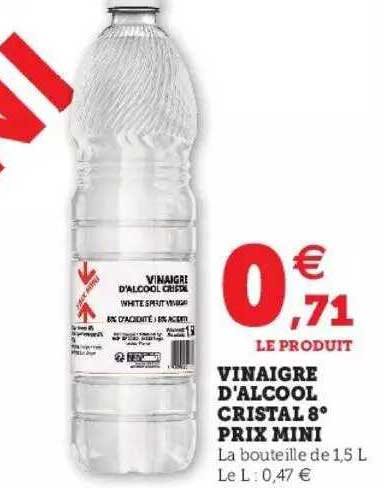 Vinaigre D'alcool Cristal 8° Prix Mini