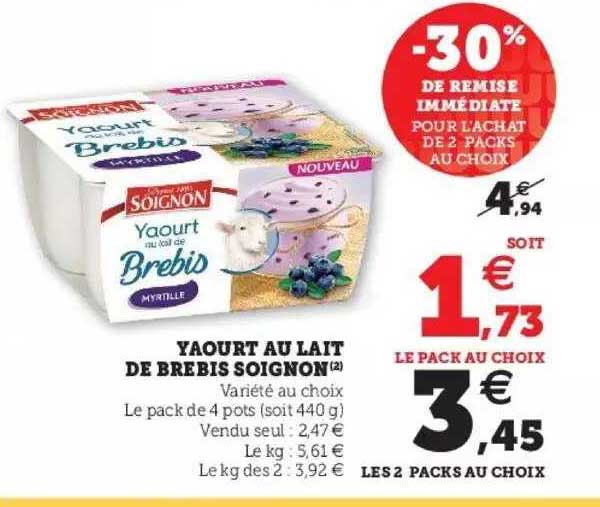 Yaourt Au Lait De Brebis Soignon