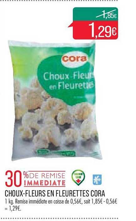 choux-fleurs en fleurettes cora