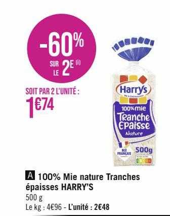 100% mie nature tranches épaisses harry's