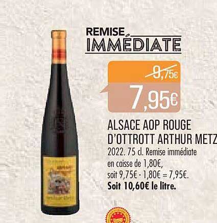 alsace aop rouge d'ottrott arthur metz