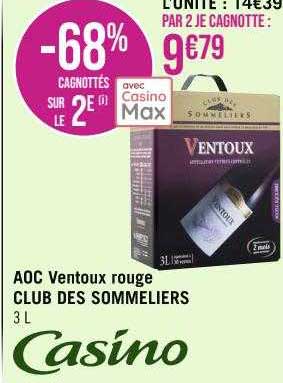 Aoc Ventoux Rouge Club Des Sommeliers