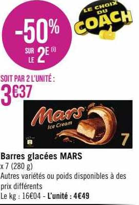 Barres Glacées Mars