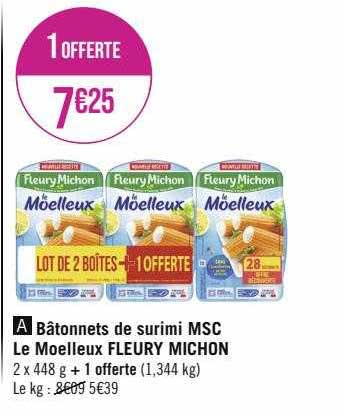 bâtonnets de surimi msc le moelleux fleury michon