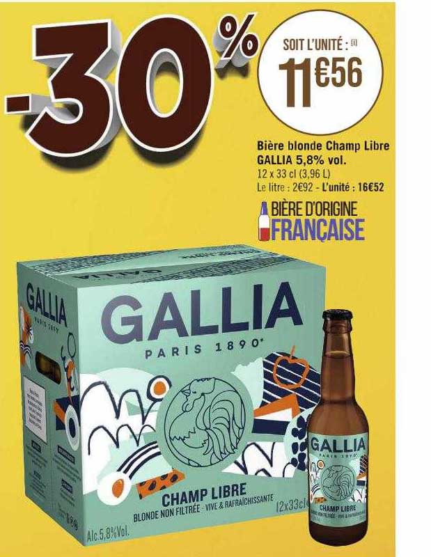 bière blonde champ libre gallia 5,8% vol.
