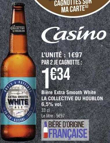bière extra smooth white la collective du houblon 6,5% vol.