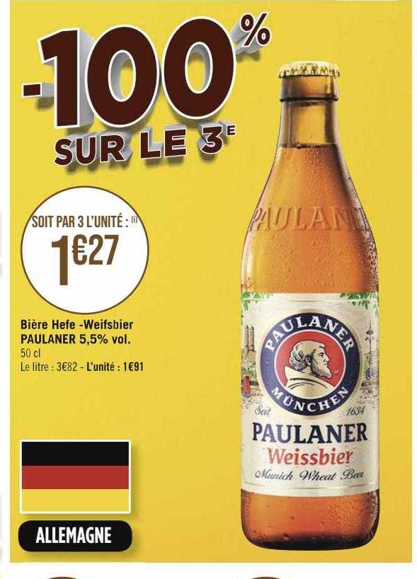 bière hefe - weistsbier paulaner 5,5% vol.