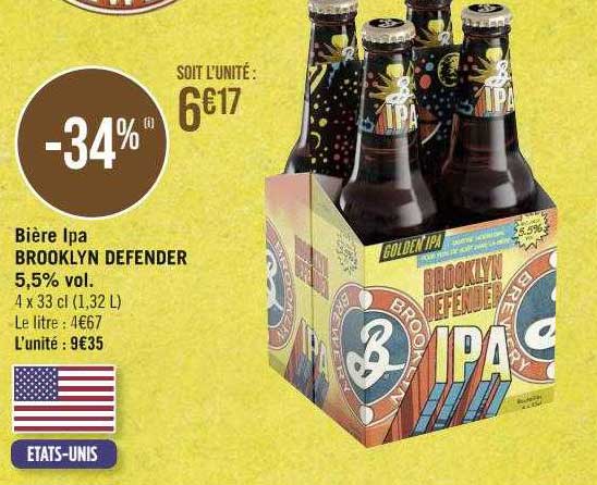 bière ipa brooklyn defender 5,5% vol.