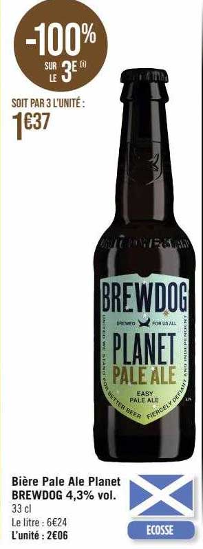 bière pale ale planet brewdog 4,3% vol.