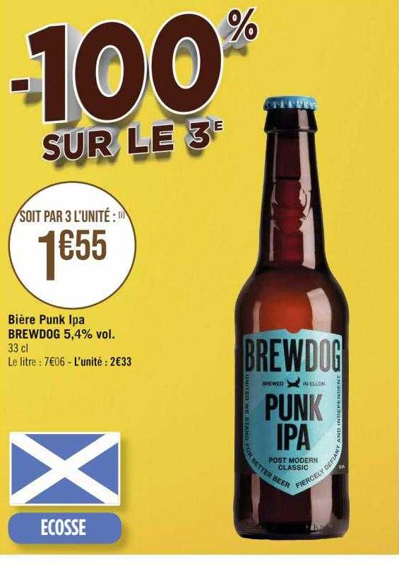 bière punk ipa brewdog 5,4% vol.