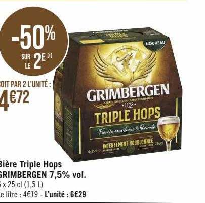 bière triple hops grimbergen 7,5% vol.