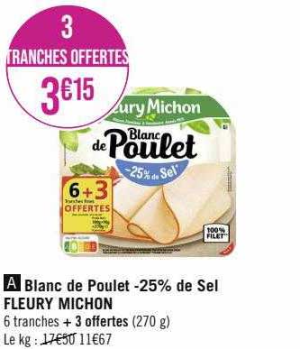 blanc de poulet -25% de sel fleury michon