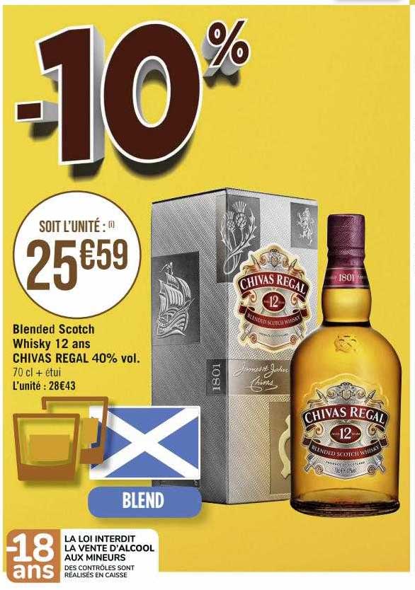 blended scotch whisky 12 ans chivas regal 40% vol.