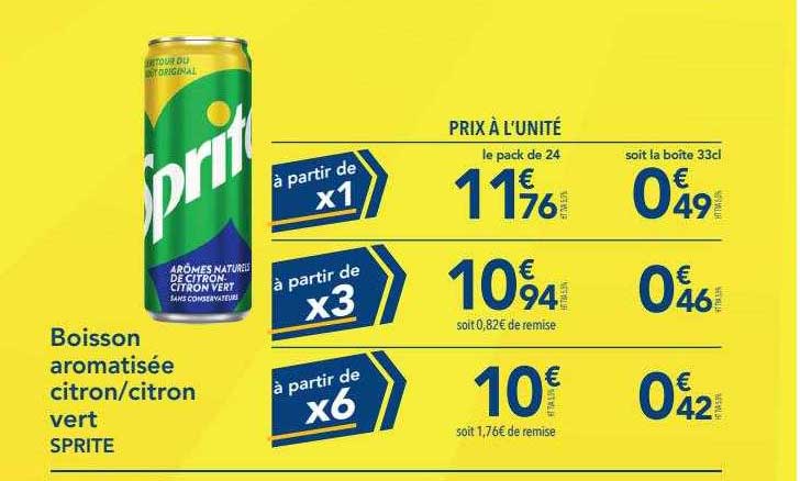 boisson aromatisée citron-citron vert sprite