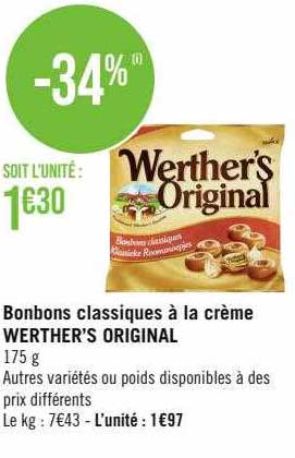 bonbons classiques à la crème werther's original